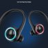 T10 Wireless Headset Noise Canceling Waterproof Earphones LED Lighting Stereo HIFI Single Headphone For Smart Phones Laptop Tablet black