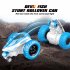 T12B 3 wheels Rotating Stunt Car 2 4G Watch Remote Control Rolling Car Model Children Electric Toy Gift blue