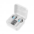 T13 Bluetooth-compatible 5.2 Headset Digital Display Earbuds Subwoofer In-ear Tws Wireless Earphones transparent white
