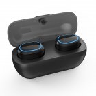 T16 <span style='color:#F7840C'>TWS</span> Headset Bluetooth 5.0 Wireless Sports Stereo Long Standby Headphone with Microphone Charging Case black