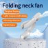 T18 Folding Neck Fan Bladeless Mute 3 Levels Adjustment Portable Rechargeable Digital Display Small Fan White