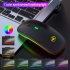 T18 Wireless Mouse Dual Modes Cordless Computer Mice With Color Modes Backlit 1600 DPI For Laptop Tablet PC T18 matte black charging