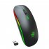 T18 Wireless Mouse Dual Modes Cordless Computer Mice With Color Modes Backlit 1600 DPI For Laptop Tablet PC T18 matte black charging