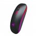 T18 Wireless Mouse Dual Modes Cordless Computer Mice With Color Modes Backlit 1600 DPI For Laptop Tablet PC T18 matte black charging