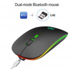 T18 wireless mouse Colorful Bluetooth 5.1 Dual-mode charging wireless mouse mute 2.4g mouse  black