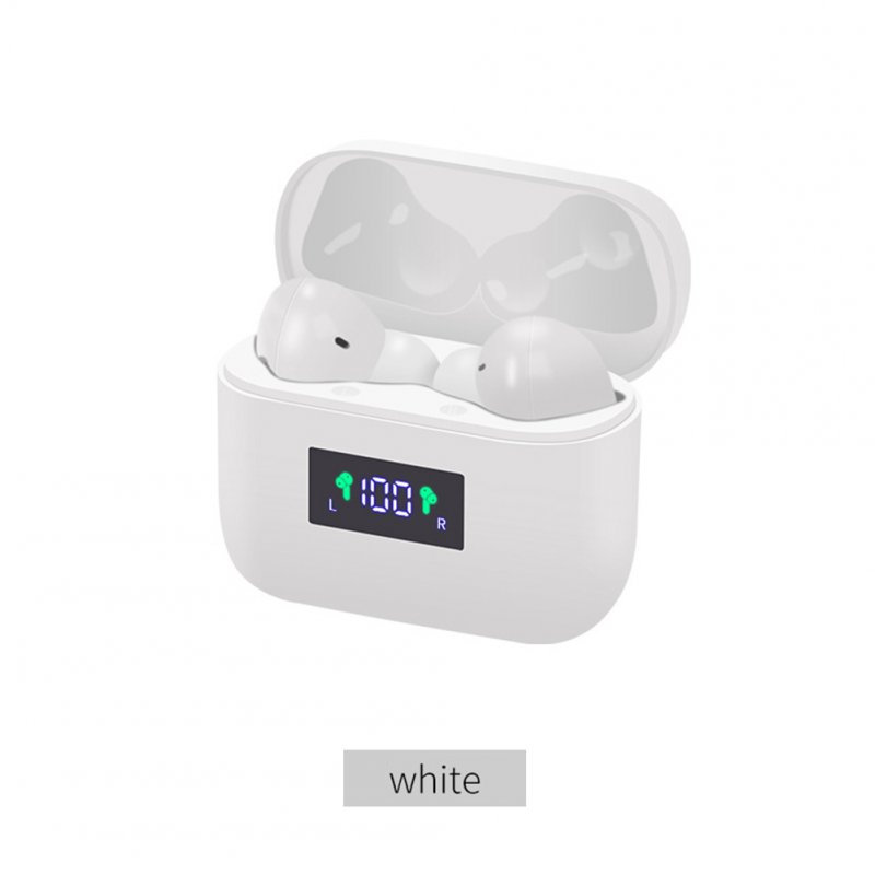 T19 Digital Wireless Bluetooth Headset Sports Waterproof Earphones With Mic white