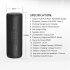 T2 Cylindrical Bluetooth compatible Speaker Waterproof Wireless Loudspeaker Outdoor Sports Bicycle Audio Support TF Card FM Radio black