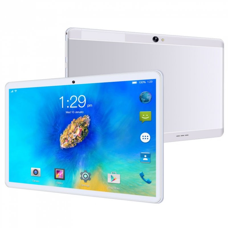 T2 Tablet 10.1-inch Ips High-definition Screen and Dual-card 8+256GB 4G-LTE Tablet Pc Silver_British Plug