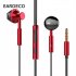 T2 Wired Headphones In ear Sport Mobile Headphones 3 5mm Metal Headset Stereo Earphones With Mic black