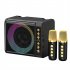 T203 Karaoke Machine With 2 Microphones TF Card U Disk Player Portable Speaker Studio Subwoofer For Outdoor Party Meeting black