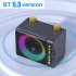 T203 Karaoke Machine With 2 Microphones TF Card U Disk Player Portable Speaker Studio Subwoofer For Outdoor Party Meeting black