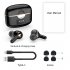 T22 TWS Wireless Headset Bluetooth compatible Bass Headphones Touch Control Double Moving Coil Four Speakers Headset black