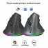 T25 Wireless 3 Modes Mouse Optical Portable Vertical Mouse Adjustable 2 4GHz Wireless RGB Lighting Rechargeable Black