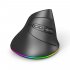 T25 Wireless 3 Modes Mouse Optical Portable Vertical Mouse Adjustable 2 4GHz Wireless RGB Lighting Rechargeable Black