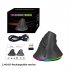 T25 Wireless 3 Modes Mouse Optical Portable Vertical Mouse Adjustable 2 4GHz Wireless RGB Lighting Rechargeable Black