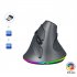 T25 Wireless 3 Modes Mouse Optical Portable Vertical Mouse Adjustable 2 4GHz Wireless RGB Lighting Rechargeable Black
