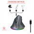 T25 Wireless 3 Modes Mouse Optical Portable Vertical Mouse Adjustable 2 4GHz Wireless RGB Lighting Rechargeable Black