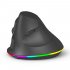T25 Wireless 3 Modes Mouse Optical Portable Vertical Mouse Adjustable 2 4GHz Wireless RGB Lighting Rechargeable Black
