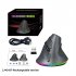 T25 Wireless 3 Modes Mouse Optical Portable Vertical Mouse Adjustable 2 4GHz Wireless RGB Lighting Rechargeable Black