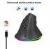 T25 Wireless 3 Modes Mouse Optical Portable Vertical Mouse Adjustable 2 4GHz Wireless RGB Lighting Rechargeable Black