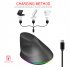 T25 Wireless 3 Modes Mouse Optical Portable Vertical Mouse Adjustable 2 4GHz Wireless RGB Lighting Rechargeable Black