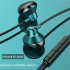 T3 Type c Wire controlled Gaming Headset Ergonomic In ear Subwoofer Hifi Music Earphone With Microphone black