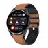 T33s Smart Watch Bluetooth compatible Calling Body Temperature Heart Rate Blood Pressure Blood Oxygen Monitoring Music Smartwatch brown leather