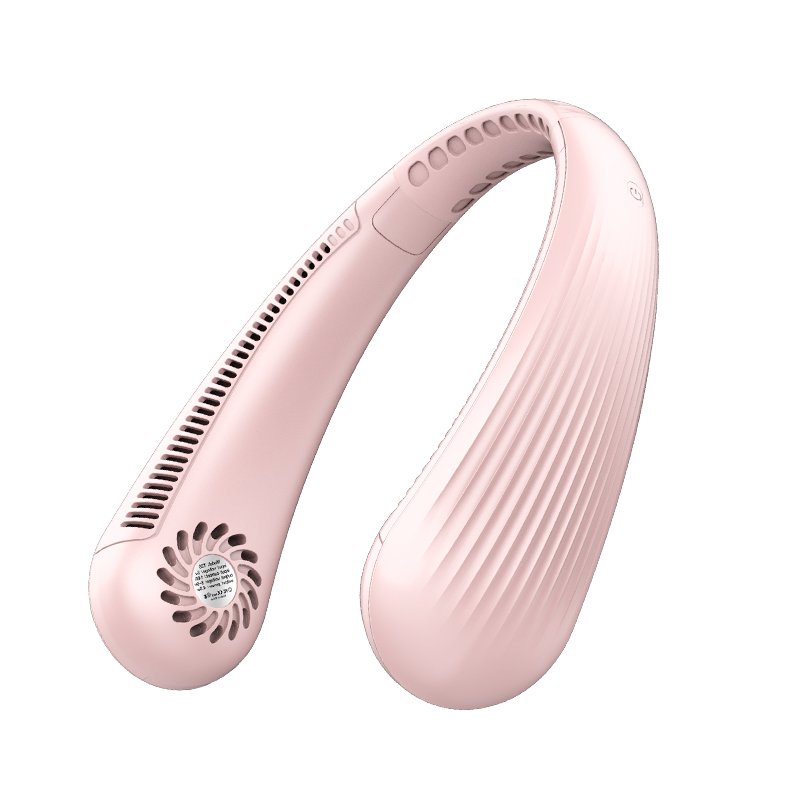T36 Bladeless Neck Fan Usb Powered 3 Speeds Adjustment Leafless Wearable Personal Fan For Travel Outdoor pink