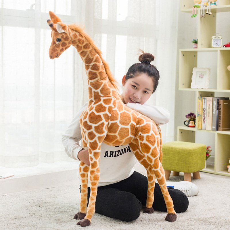 Children Plush Giraffe Doll Soft Stuffed Lifelike Animals Giraffes Home Office Decor For Kids Birthday Gift giraffe 80cm