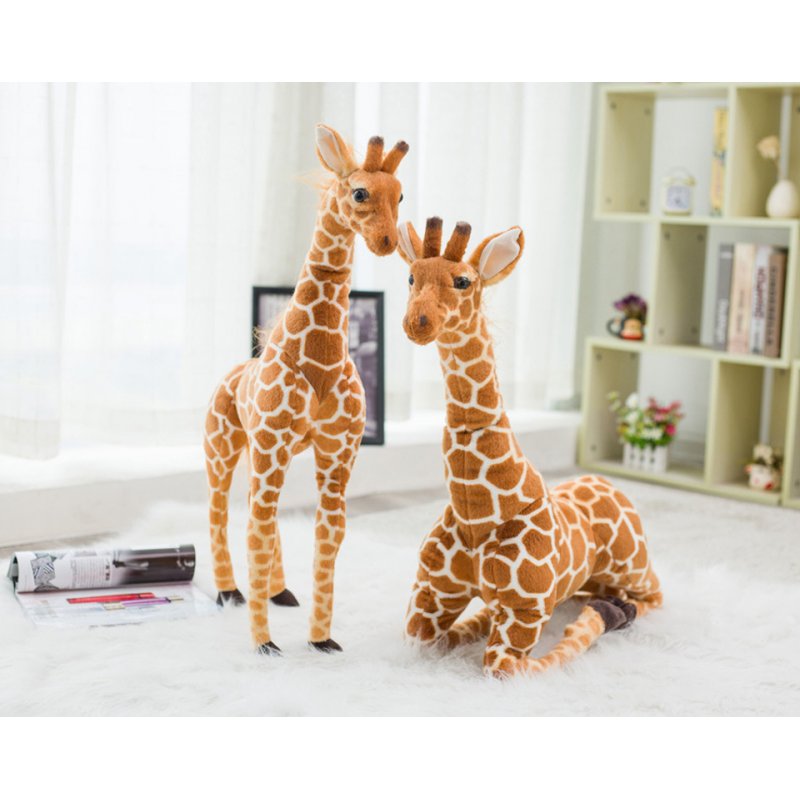 Children Plush Giraffe Doll Soft Stuffed Lifelike Animals Giraffes Home Office Decor For Kids Birthday Gift giraffe 80cm