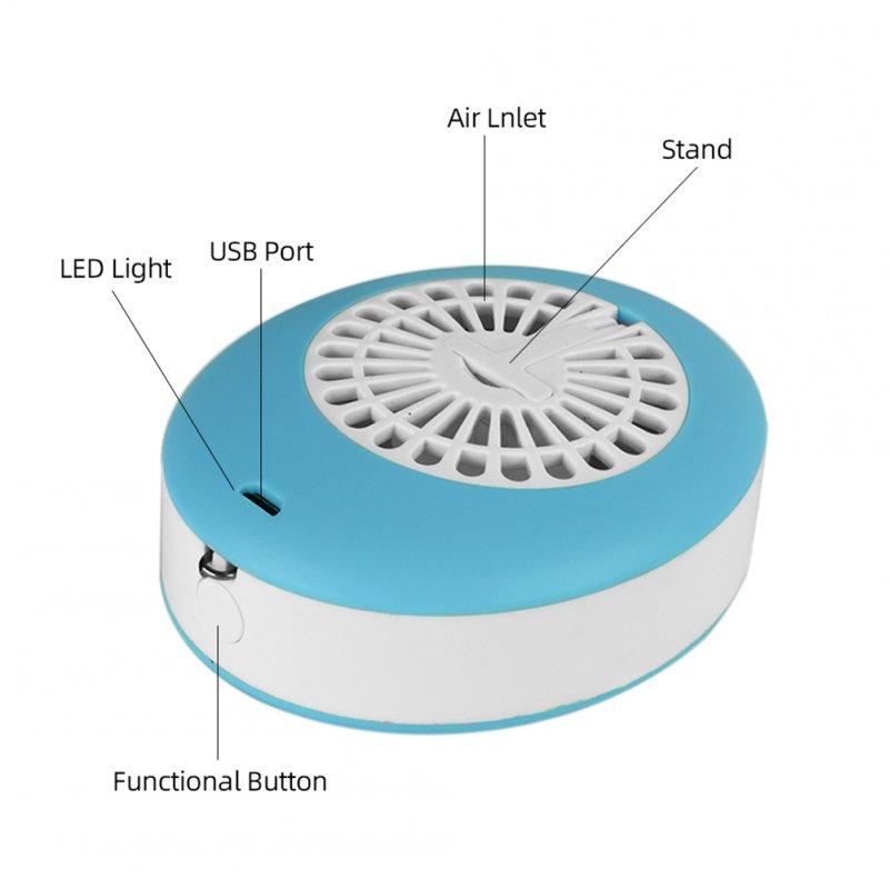 Portable Desktop MINI Fan with Mirror Cool Summer Phone Stand USB Charging Desk Fan,Blue blue