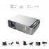 T5 Home Video 1080P Recorder Comcorder Multifunction Home Projector Portable LED HD Mini Projector  Silver regular version
