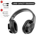 T5 Wireless Bluetooth Headset Foldable Head-mounted Headset Running hanging ear stretch computer game headset black