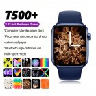 T500+ Smart Watch Bluetooth-compatible Calling Touch-screen Music Pedometer Sports Tracker Heart Rate Monitoring Bracelet (hiwatch 6) blue