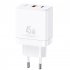 T58 Charging Adapter 45W 2 Ports Charging Station USB C USB A Ports Fast Charger Station EU Plug Quick Charging Blocks Wall Charger Brick For Laptops Smart Phon