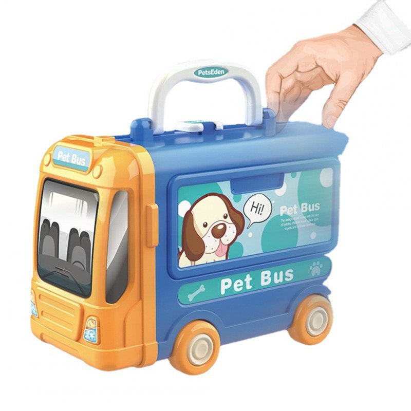 3-in-1 Children Bus Pretend Play Playset Simulation Doctor Kitchen Supermarket Makeup Kit Educational Toy For Kids Xmas Gifts 
