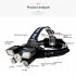 T6 5led Headlamp Usb Fast Charging Waterproof Fishing Light Outdoor with  USB cable and 2 batteries