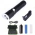 T6 LED Tactical Flashlight  Angel Eyes 3 Mode Zoomable Torch Light  Mini Handheld Outdoor Lamp for Hiking  Camping  Cycling  Emergency  Black