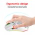 T66 2 4G Wireless Mouse Ergonomic High Precision Mice Portable Honeycomb  Mouse 3600 DPI RGB Lighting Rechargeable Mice White