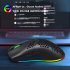 T66 2 4G Wireless Mouse Ergonomic High Precision Mice Portable Honeycomb  Mouse 3600 DPI RGB Lighting Rechargeable Mice black
