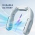 T68 Portable Neck Fan USB Rechargeable With 3000mAh Battery Folding Hanging Neck Fan 3 Speeds For Indoor Outdoor Using black