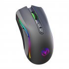 T69 Wireless Mouse Ergonomic RGB Luminous Wireless Silent Mouse 2.4GHz USB Cordless Mouse Adjustable DPI Rechargeable Wireless Mouse For Computer PC Laptop black