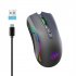 T69 Wireless Mouse Ergonomic RGB Luminous Wireless Silent Mouse 2 4GHz USB Cordless Mouse Adjustable DPI Rechargeable Wireless Mouse For Computer PC Laptop blac
