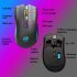 T69 Wireless Mouse Ergonomic RGB Luminous Wireless Silent Mouse 2 4GHz USB Cordless Mouse Adjustable DPI Rechargeable Wireless Mouse For Computer PC Laptop blac