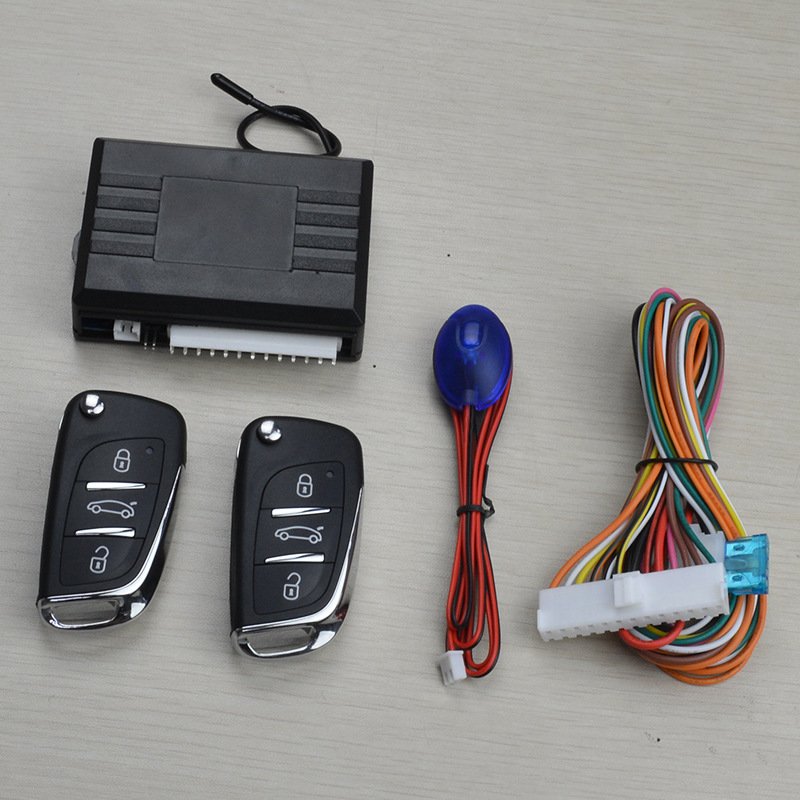 Universal Car Auto Keyless Entry System Button Start Stop LED Keychain Central Kit Door Lock with Remote Control 