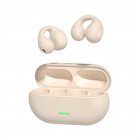 T7500 Open Ear Headphones Wireless Clip-On Earphones With Built-in Mic Bone Conduction Touch Control Headphones For Sports Beige