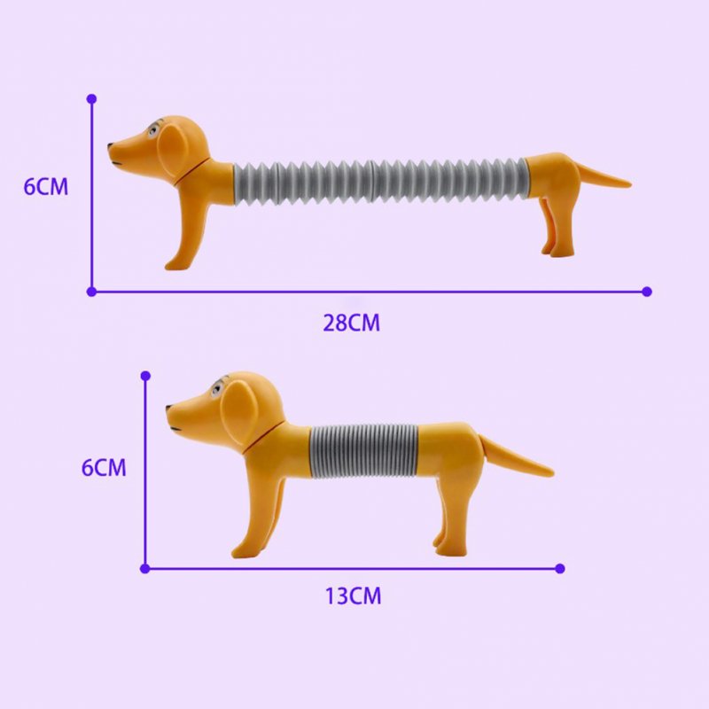 Spring Dog Pop Tubes Sensory Toys Novelty Decompression Anti-anxiety Squeeze Bellows Toys Giraffe Blue