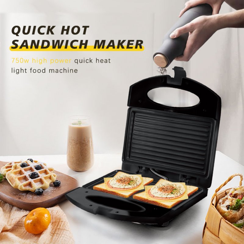 750W Mini Baking Toaster Household Multi-function Non-stick Double-sided Heating Bread Maker Triangle Plate
