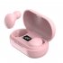 T8 Mini Wireless Bluetooth compatible 5 0 Headset Stereo Tws Sports Earbuds Power Digital Display Earphone pink