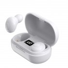 T8 Mini Wireless Bluetooth-compatible 5.0 Headset Stereo Tws Sports Earbuds Power Digital Display Earphone White